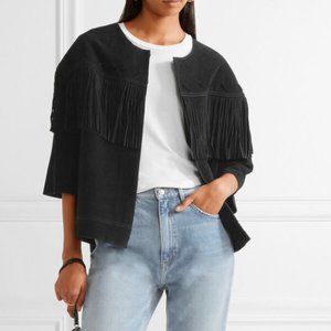Current/Elliot Cropped Suede jacket with fringe